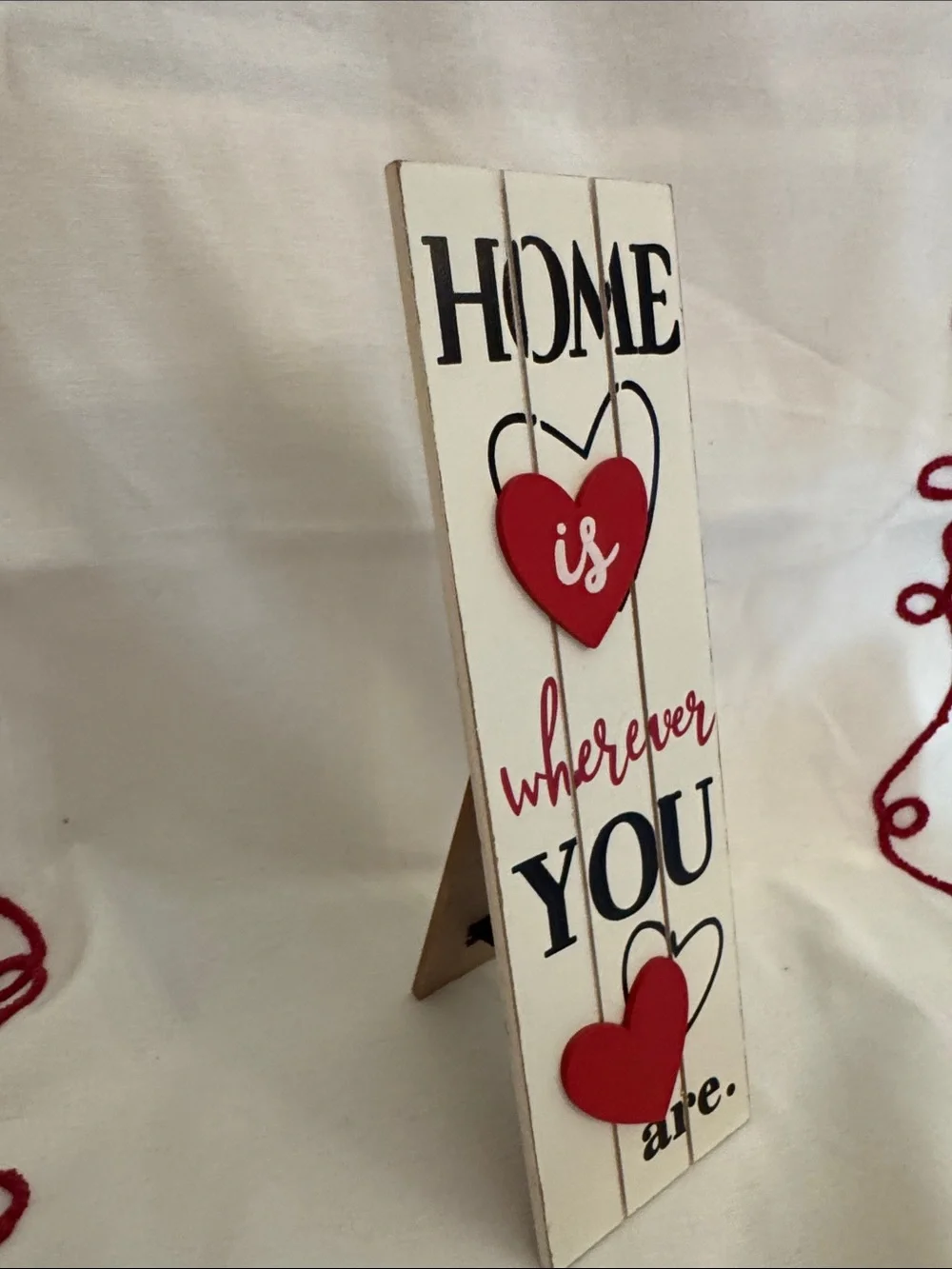 HOME Red and White Plaid Decorative Home Sign - Unbranded